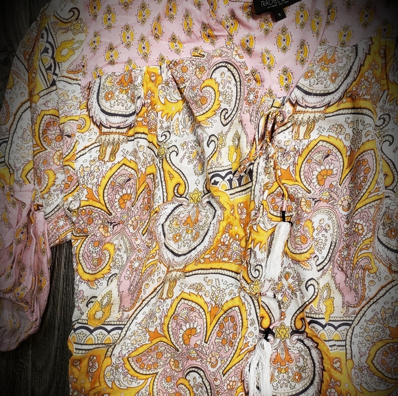 RACHEL ZOE | FLORAL TASSEL TIE NECK BLOUSE | SMALL - Picture 4 of 8